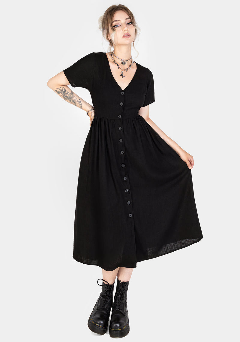 Rowan Linen Button Up Midi Dress