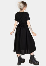 Rowan Leinen Knopf Hoch Midi Kleid