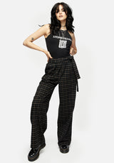 Ransom Tie Waist Check Trousers