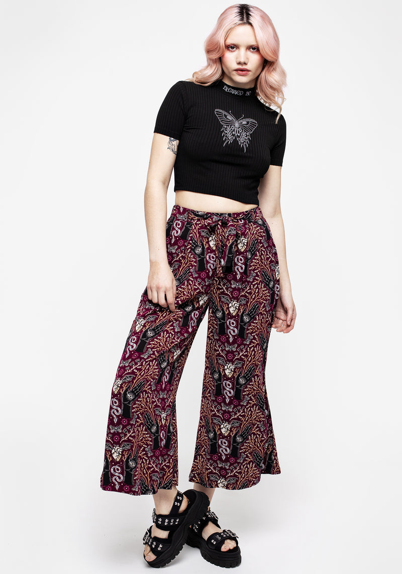 Hemlock Druck Krawatte Taille Culottes