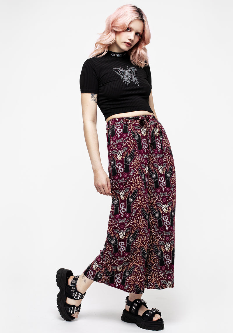 Hemlock Druck Krawatte Taille Culottes