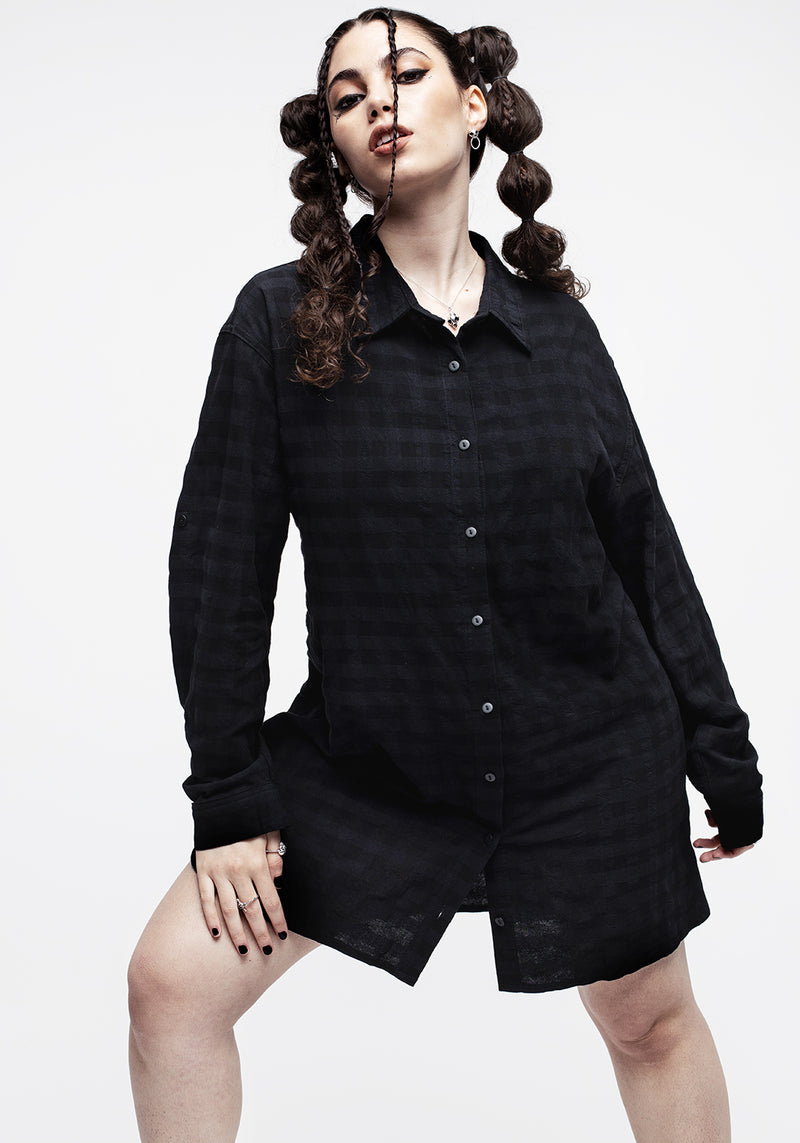 Lithium Check Shirt Dress