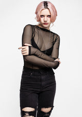 Dissident Asymmetrisch Seam Mesh Top