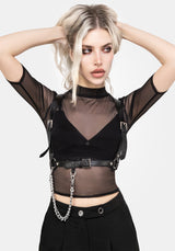 Jinx Mesh Kurz Ärmel Top