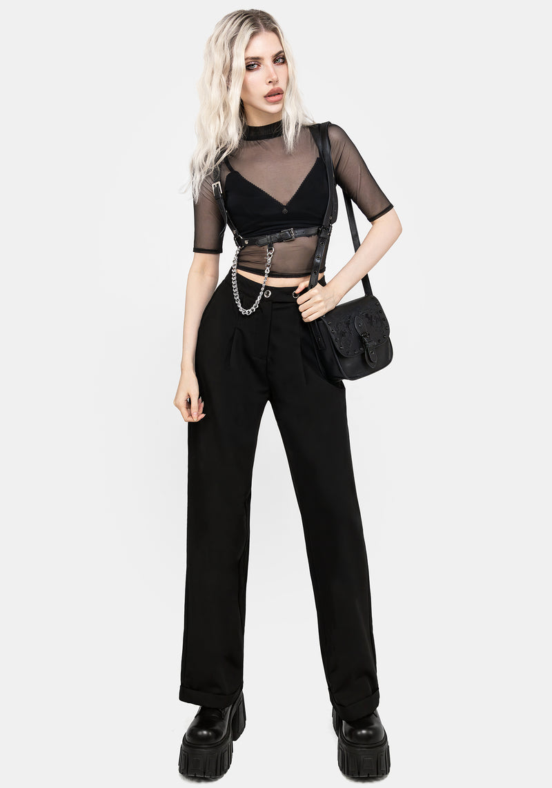 Jinx Mesh Kurz Ärmel Top