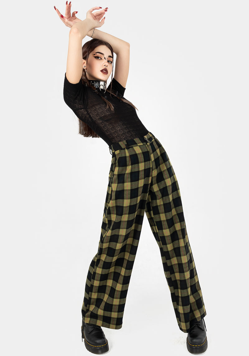 Rapture Wide Leg Check Trousers