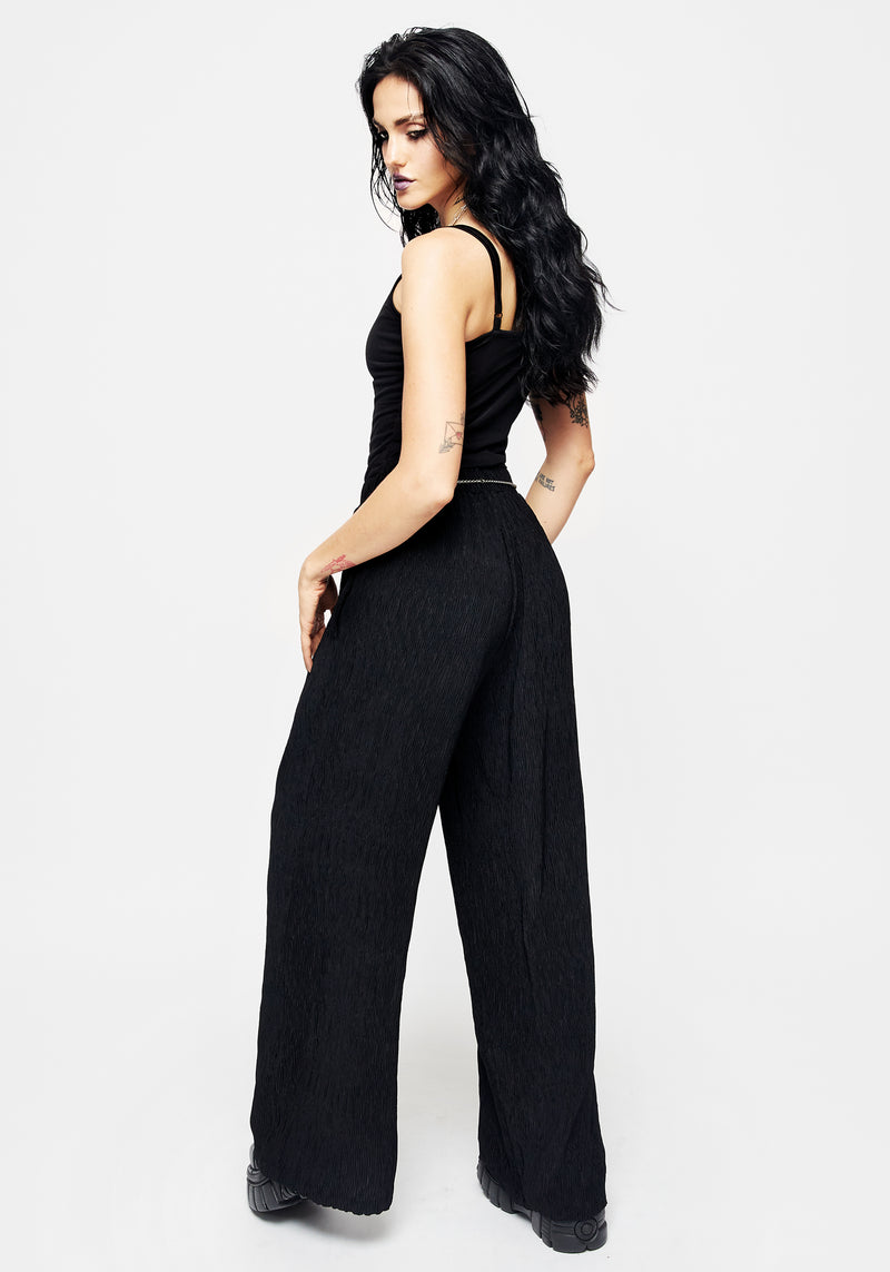 Algea Crinkle Wide Leg Trousers