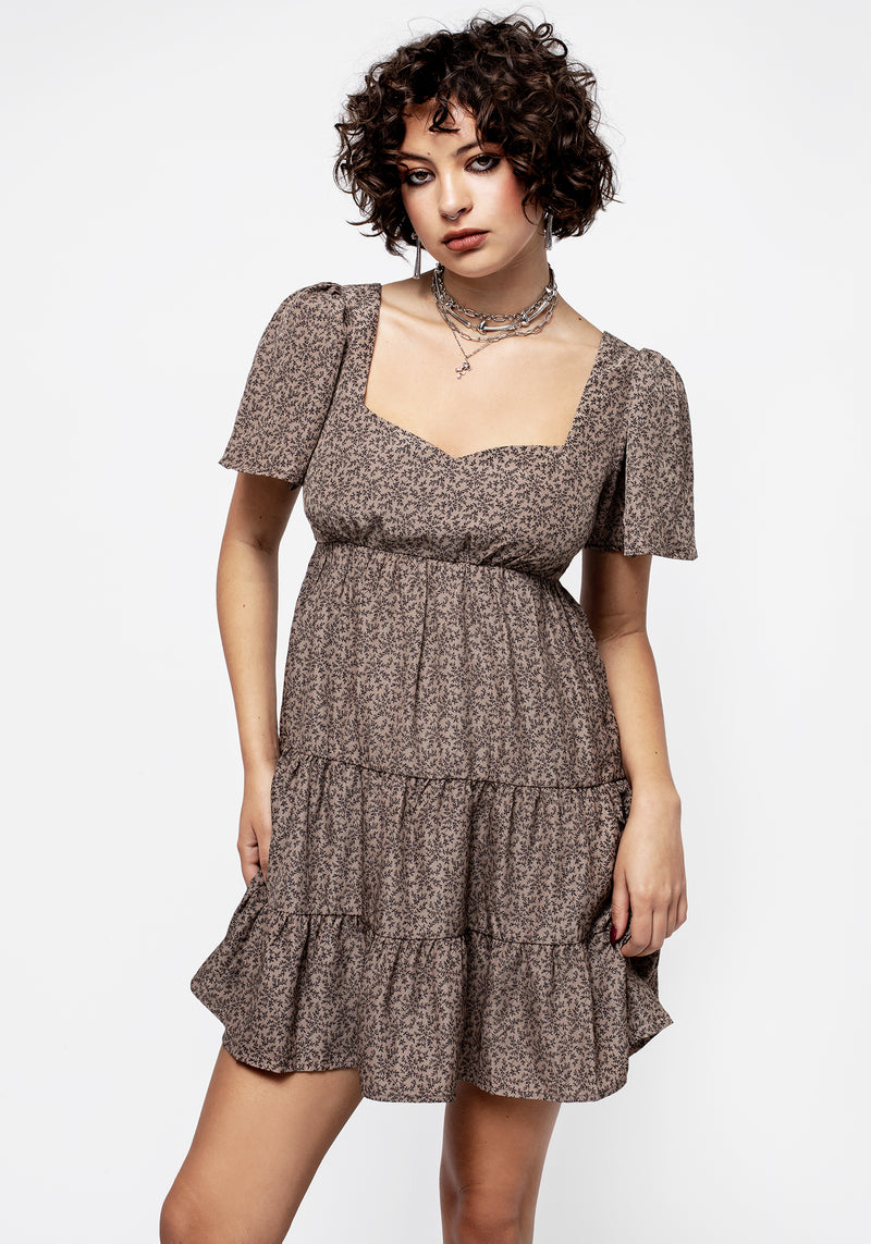 Meadowsweet Gestuft Mini Kleid