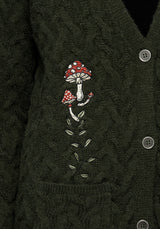 Seelie Bestickt Zopf Gestrickt Cardigan