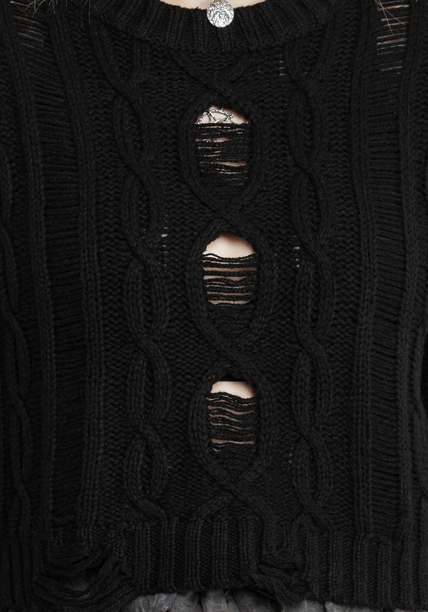 Nemesis Abgenutzt Zopf Gestrickt Pullover