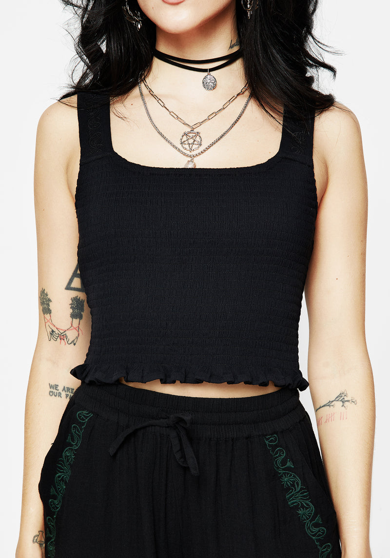 Damiana Shirred Crop Top