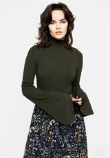 Nectar High Neck Flared Sleeve Top