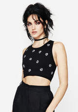 Mori Skull Embroidered Racerback Bralet