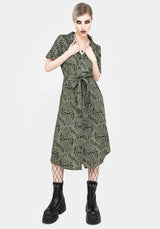 Dominion Snake Print Midi Shirt Dress