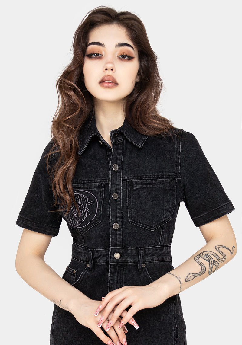 Invictus Denim Mini Hemd Kleid