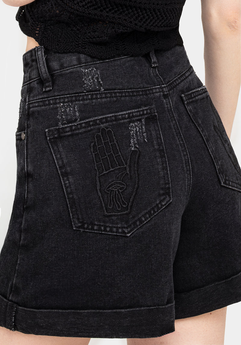 Heroica Bestickt Denim Mom Shorts