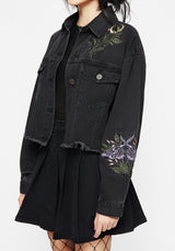 Nirah Embroidered Crop Denim Jacket