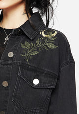 Nirah Bestickt Kurz Denim Jacke