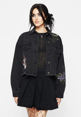 Nirah Embroidered Crop Denim Jacket