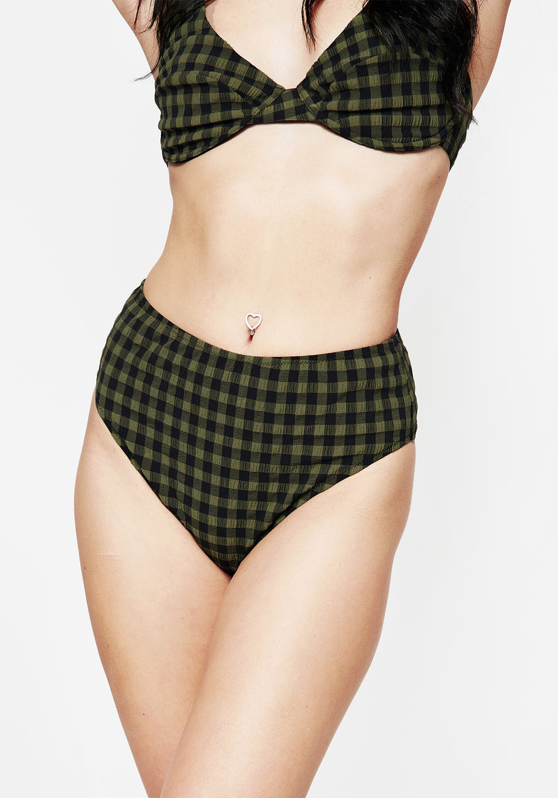 Terra Gingham High Waist Swim Bottoms