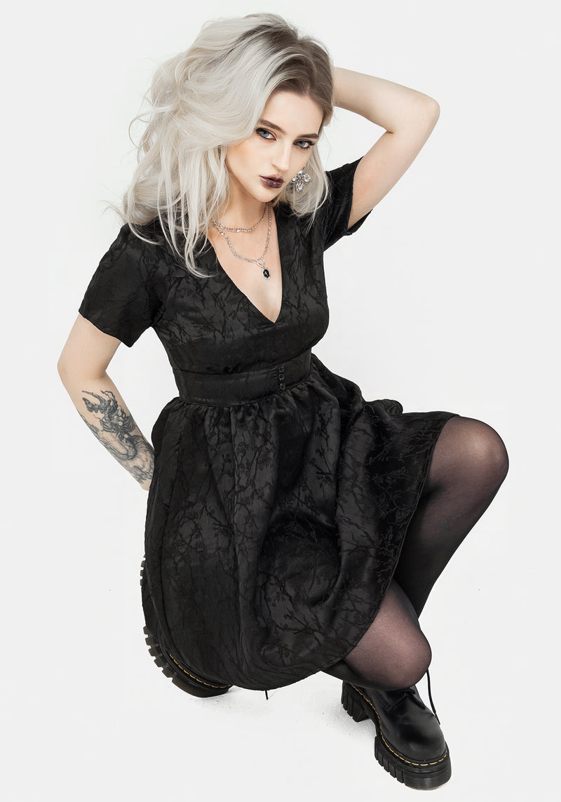 Fracture V-Neck Mini Dress