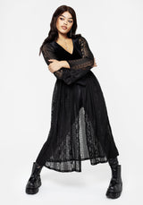 Everlasting Flared Sleeve Lace Overdress