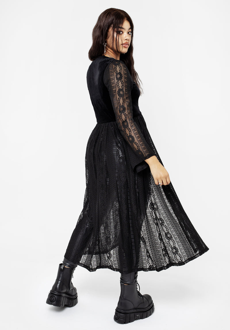 Everlasting Flared Sleeve Lace Overdress