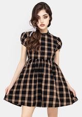 Backspace Check Mini Skater Dress