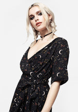 Sickle Moon Mini Wrap Dress