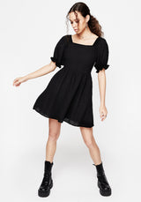 Euthymia Broderie Puff Sleeve Mini Dress