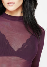 Jinx Mesh Kurz Ärmel Top - Lila