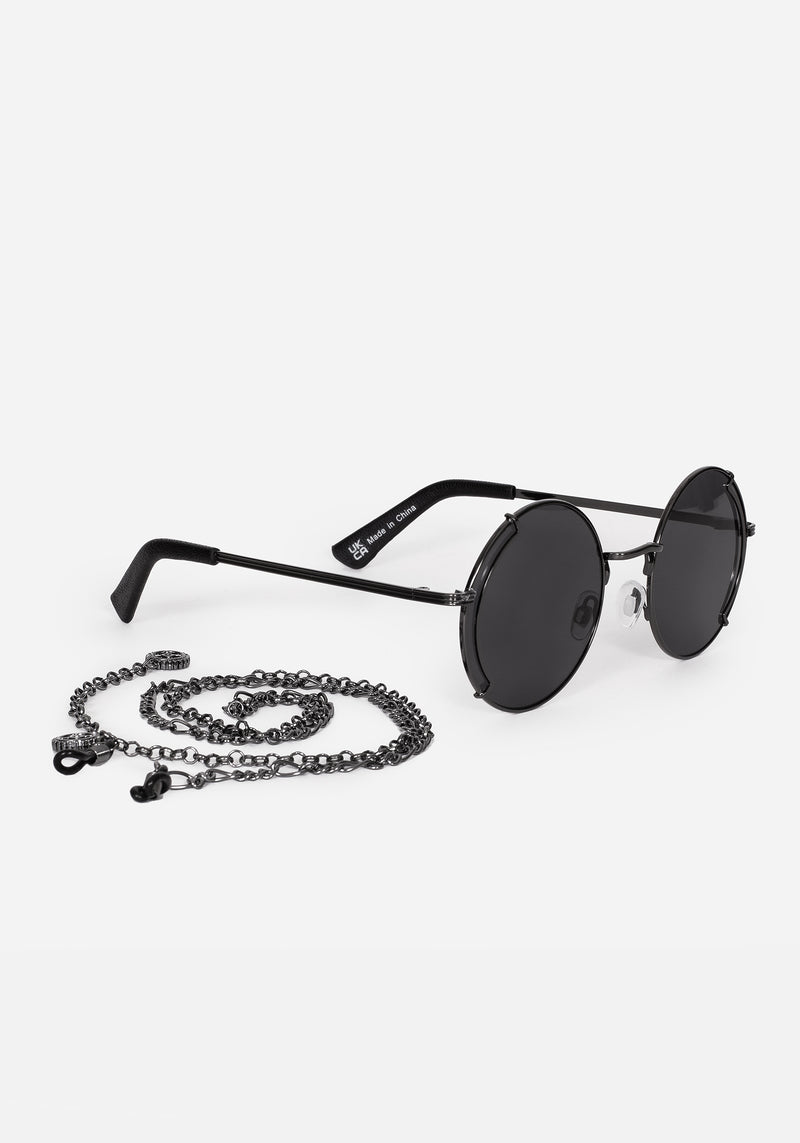 Emilie Round Sunglasses with Chain