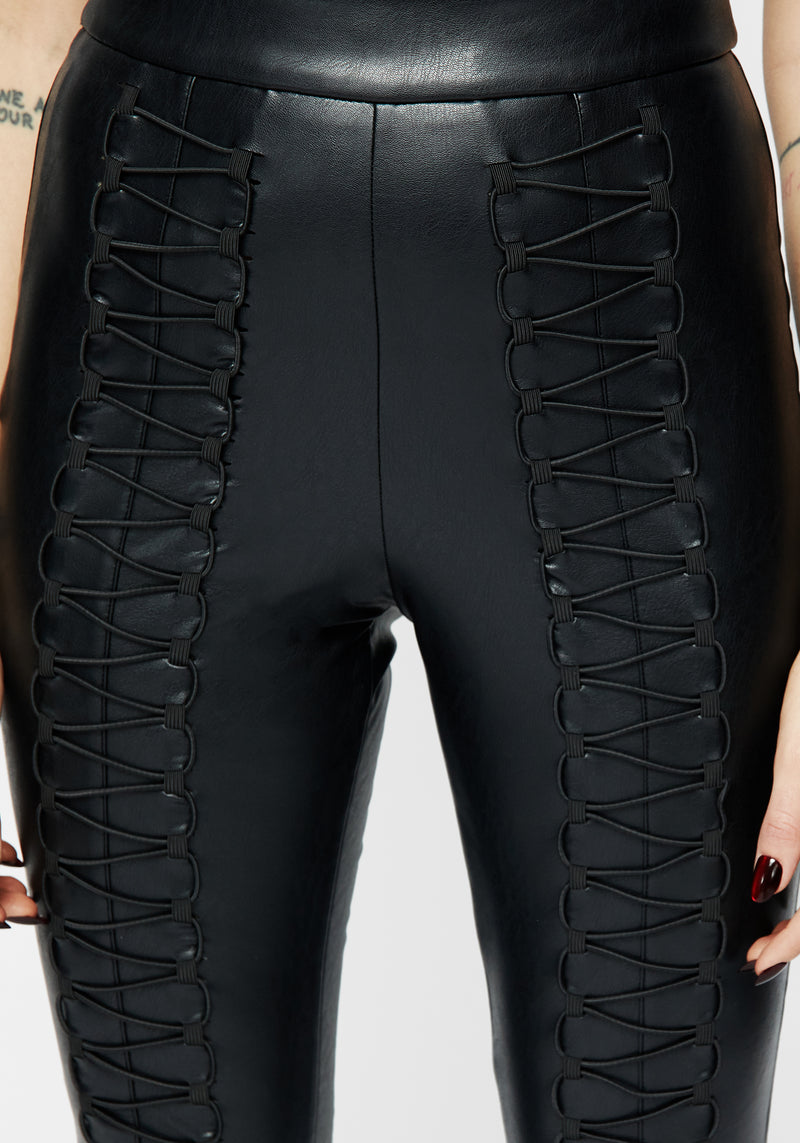 Vagabond Spitze Hoch Kunstleder Leggings