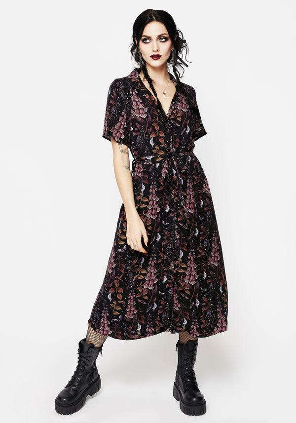 Foxglove Midi Shirt Dress