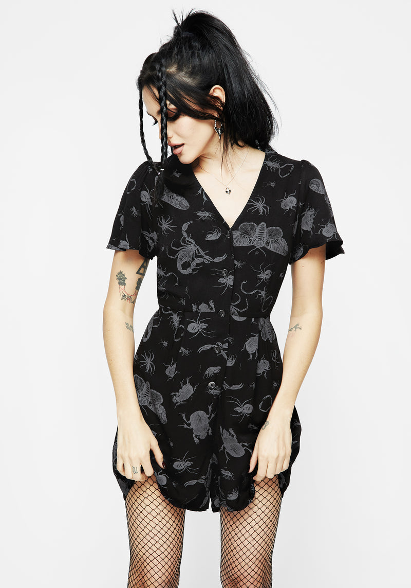 Parasite Bugs Playsuit - Black