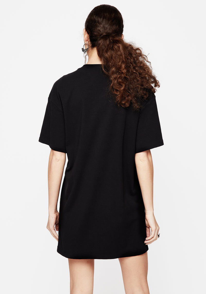 Mimicry Bestickt Mini T-Shirt Kleid