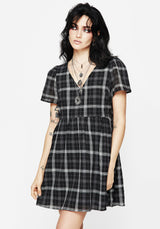 Dilemma Check Mini Smock Dress