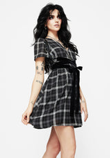 Dilemma Check Mini Smock Dress