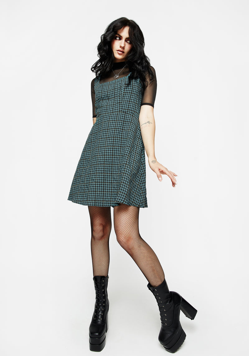 Restless Check Mini Apron Dress