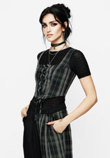 Checkmate Lace Up Corset Top