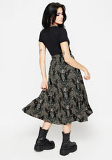 Hemlock Tie Detail Midi Skirt - Green