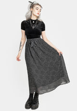 Revival Floral Mesh Layered Midi Skirt