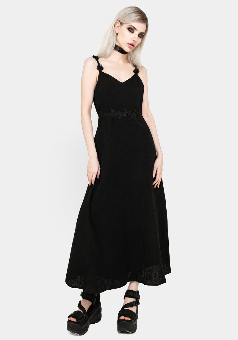 Vine V-Ausschnitt Maxi Kleid