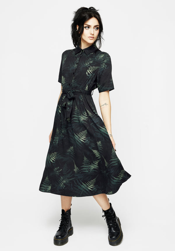 Fernery Midi Shirt Dress