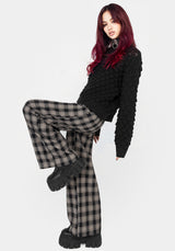 Glenda Wide Leg Check Trousers