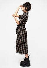 Rogue Check Cotton Midi Shirt Dress