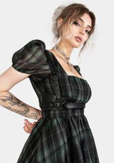 Checkmate Puffärmel Ärmel Gelagert Organza Midi Kleid