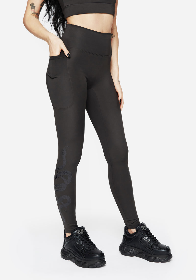 Venin Schlange Athleisure Leggings - Anthrazit