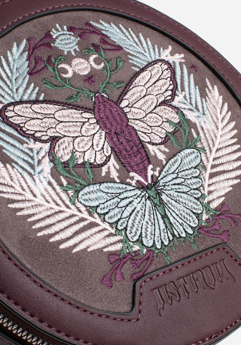 Trivia Moth Embroidered Crossbody Bag