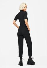 Hester Embroidered Tapered Trousers - Black